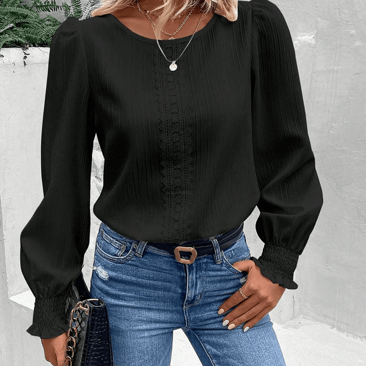 Comfortable Ladies Blouse - Lana-Black-XS-Nora Luxe