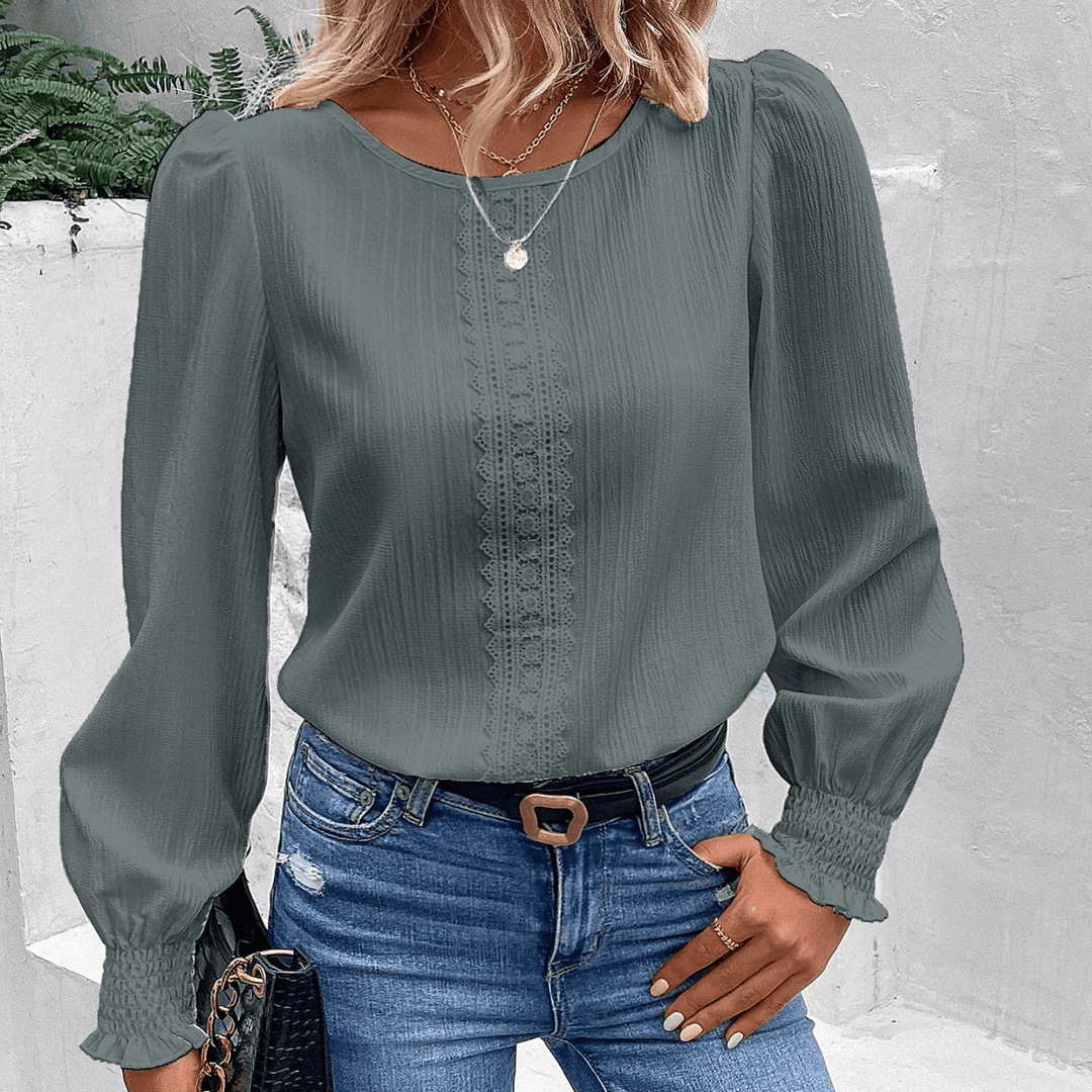 Comfortable Ladies Blouse - Lana-Gray-XS-Nora Luxe