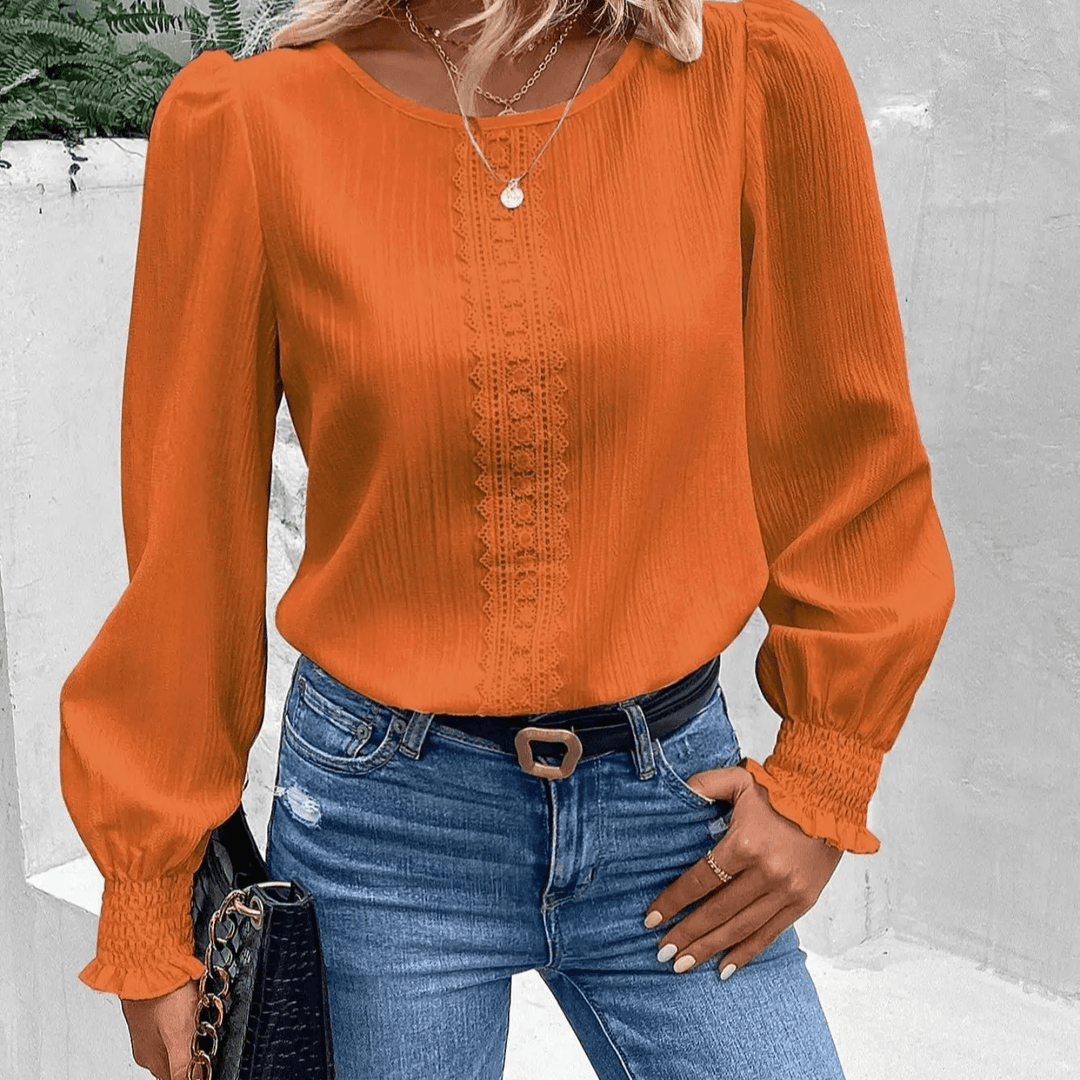 Comfortable Ladies Blouse - Lana-Orange-XS-Nora Luxe