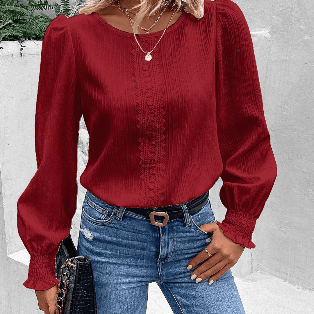 Comfortable Ladies Blouse - Lana-Red-XS-Nora Luxe