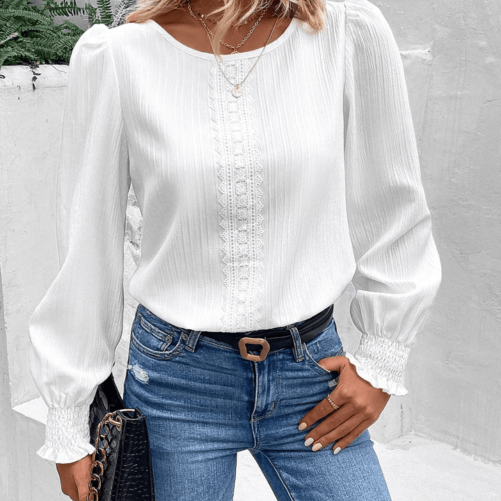 Comfortable Ladies Blouse - Lana-White-XS-Nora Luxe