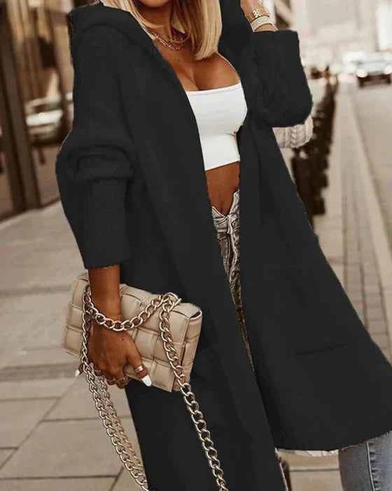 Comfortable Ladies' Hoodie - Elise-Black-S-Nora Luxe