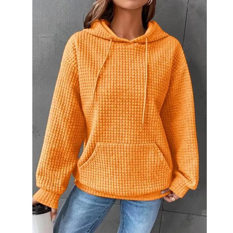 Comfortable Ladies Hoodie - Mia-Orange-S-Nora Luxe