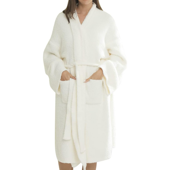 Comfortable Ladies Spa Bathrobe - Victoria-White-Nora Luxe