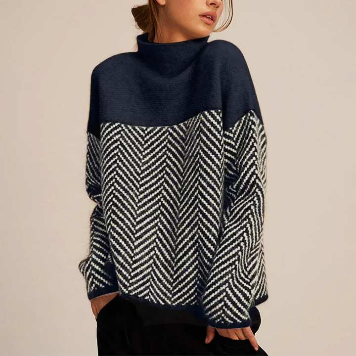 Comfortable Ladies' Sweater - Elodie-Dark blue-S-Nora Luxe