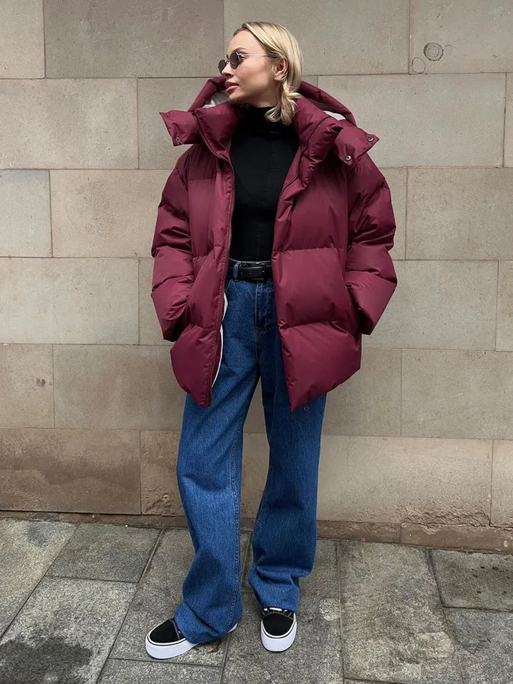 Comfortable Ladies Winter Coat - Aurora Luxe-Gray-S-Nora Luxe