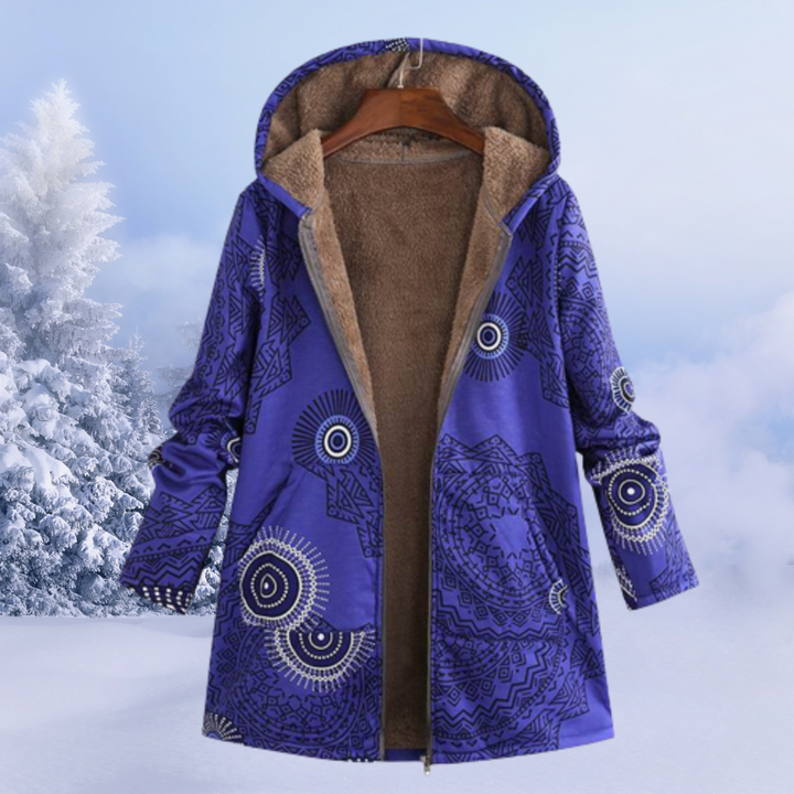 Comfortable Ladies' Winter Coat - Liora-Blue-S-Nora Luxe