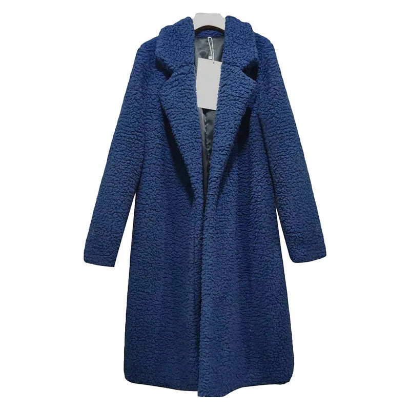 Comfortable Ladies Winter Coat - Mila-Marine Blue-S-Nora Luxe
