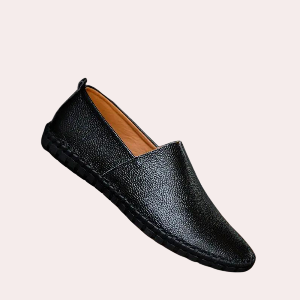Comfortable Leather Slip-Ons for Men - Milan-Black-7-Nora Luxe