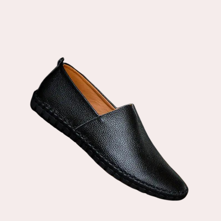 Comfortable Leather Slip-Ons for Men - Milan-Black-7-Nora Luxe