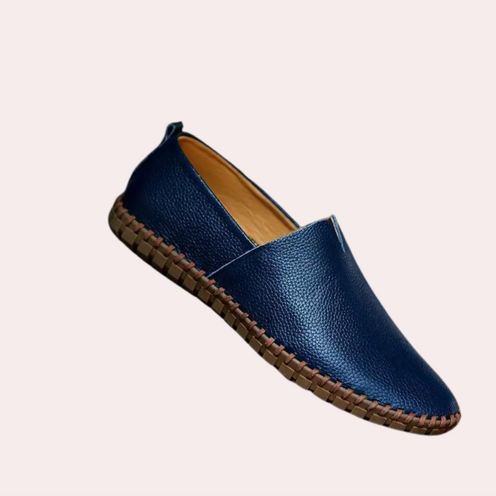 Comfortable Leather Slip-Ons for Men - Milan-Blue-7-Nora Luxe