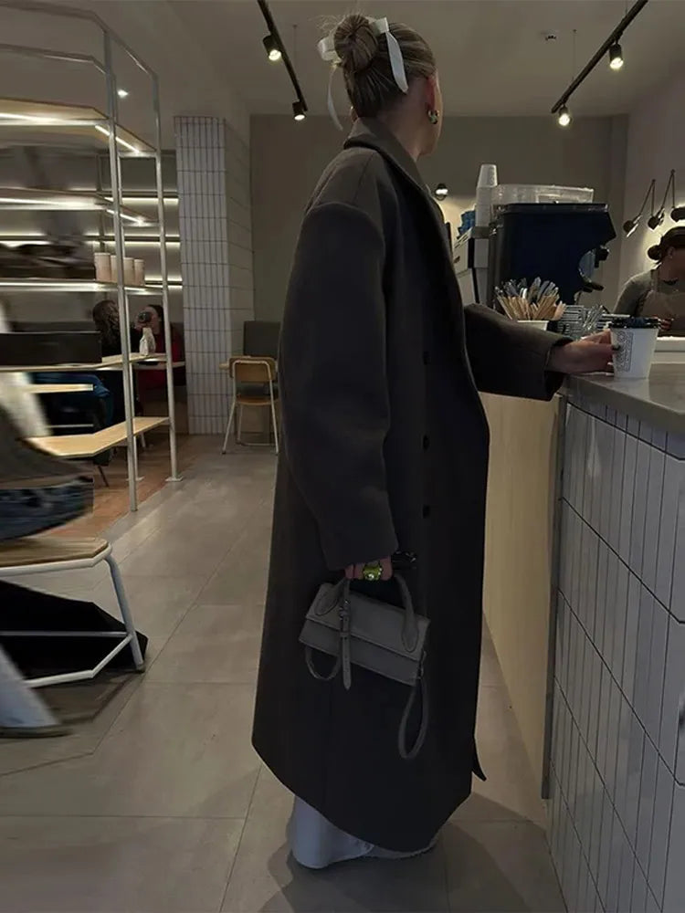 Comfortable Long Women's Coat - Sophie-S-Nora Luxe