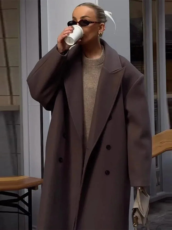 Comfortable Long Women's Coat - Sophie-S-Nora Luxe