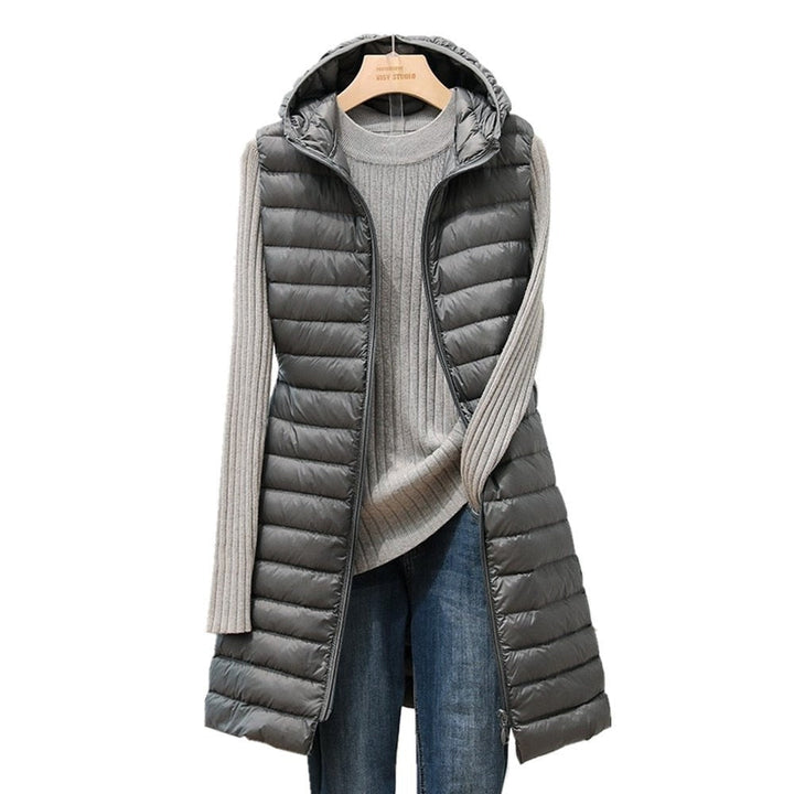 Comfortable Long Women's Gilet - Rianne-Gray-S-Nora Luxe