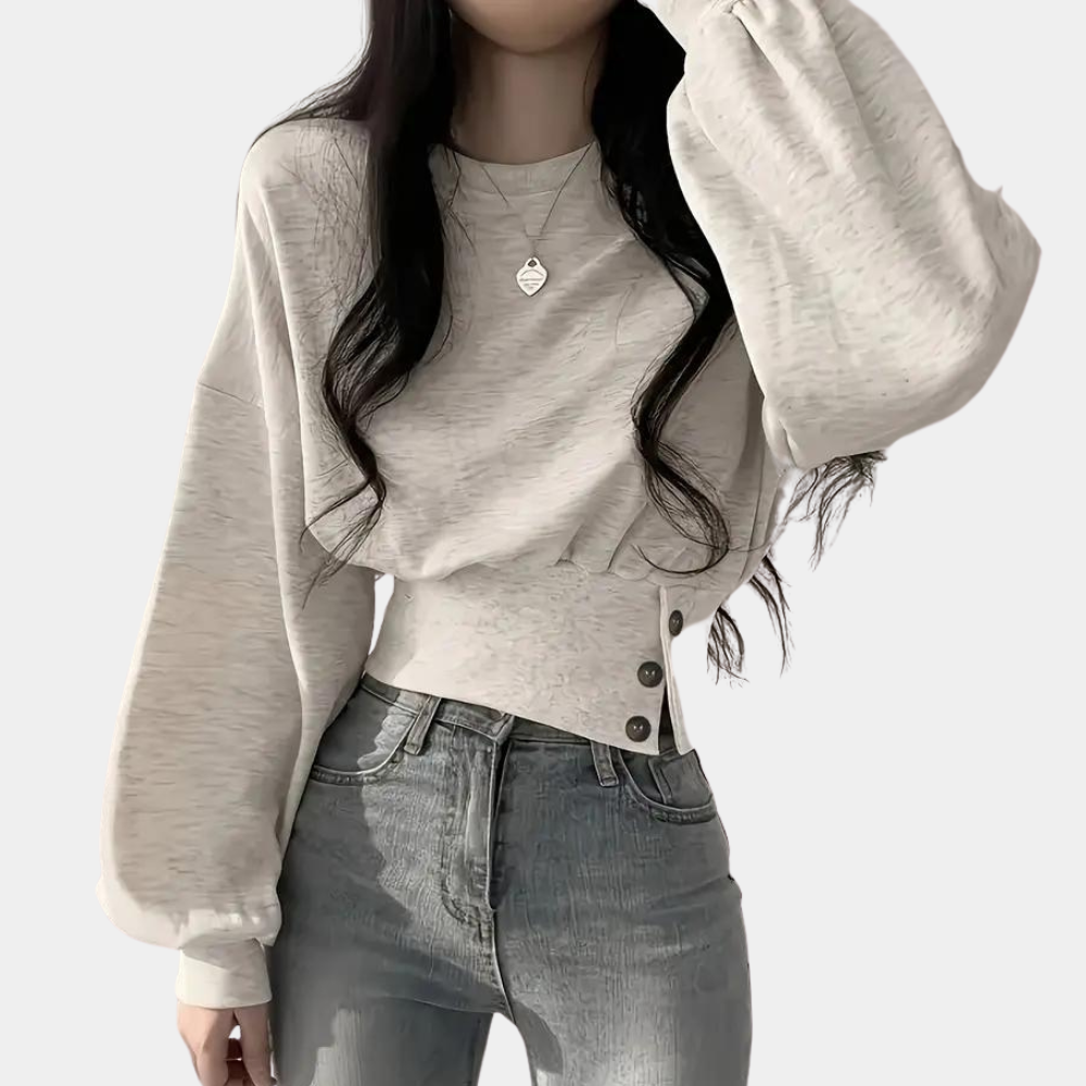 Comfortable Loose Fit Women's Sweater - Emma-Light grey-XS-Nora Luxe