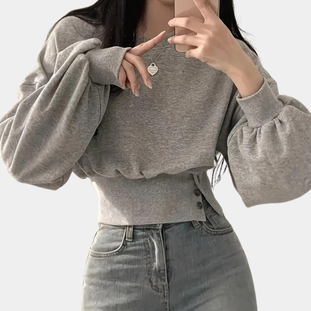 Comfortable Loose Fit Women's Sweater - Emma-Light grey-XS-Nora Luxe