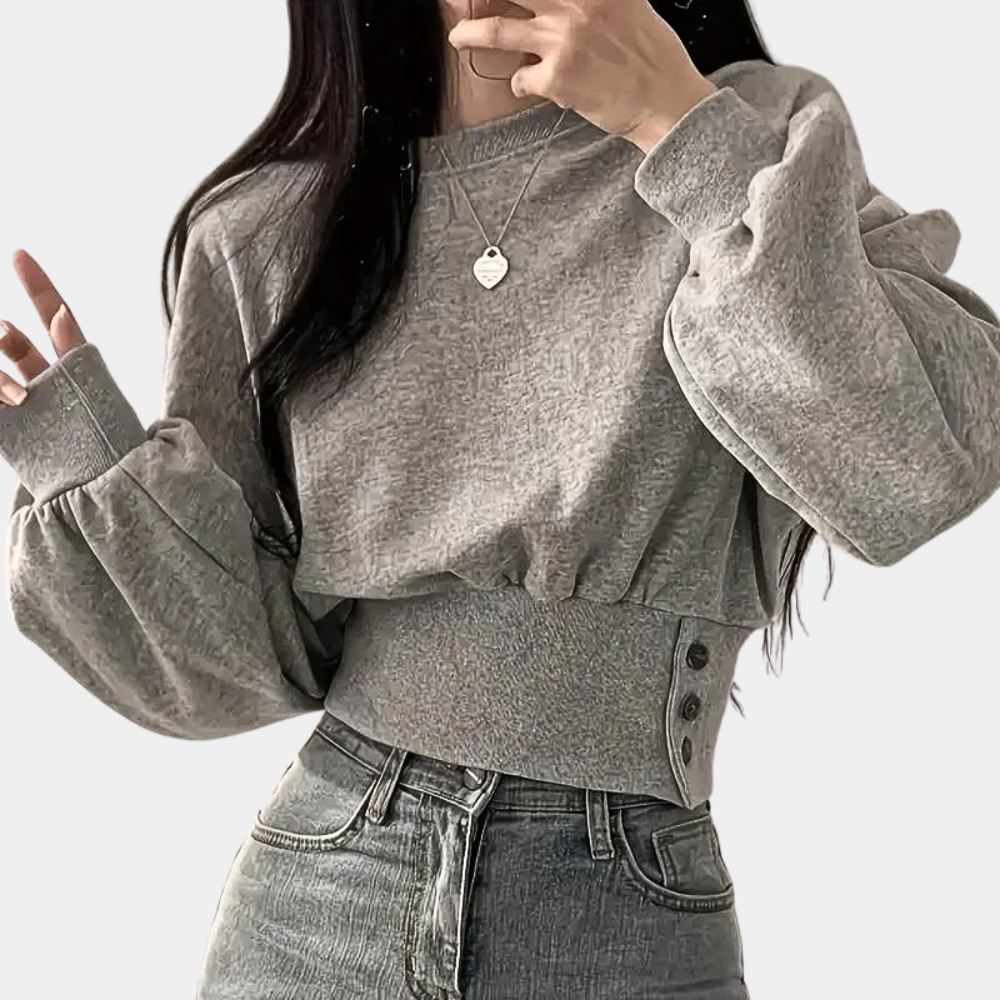 Comfortable Loose Fit Women's Sweater - Emma-Light grey-XS-Nora Luxe