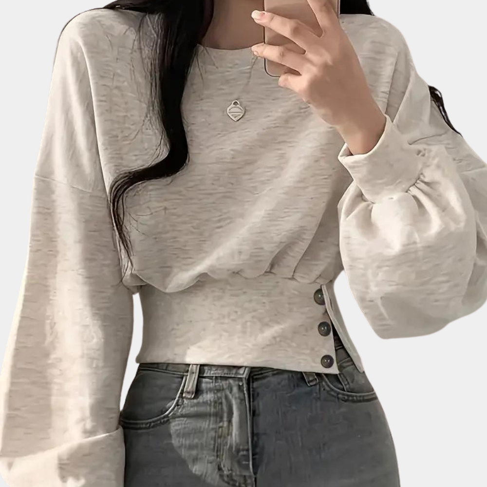 Comfortable Loose Fit Women's Sweater - Emma-Light grey-XS-Nora Luxe