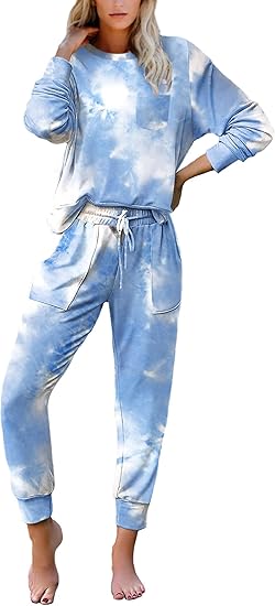 Comfortable Lounge Set - Emma-Blue Tie Dye-S-Nora Luxe