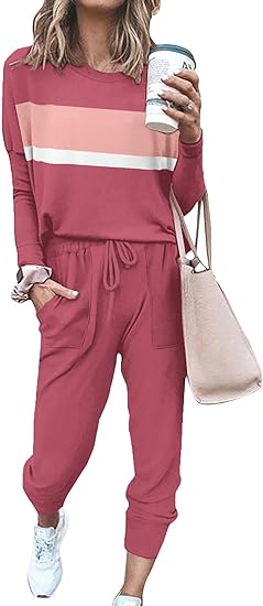 Comfortable Lounge Set - Emma-Pink Striped-S-Nora Luxe