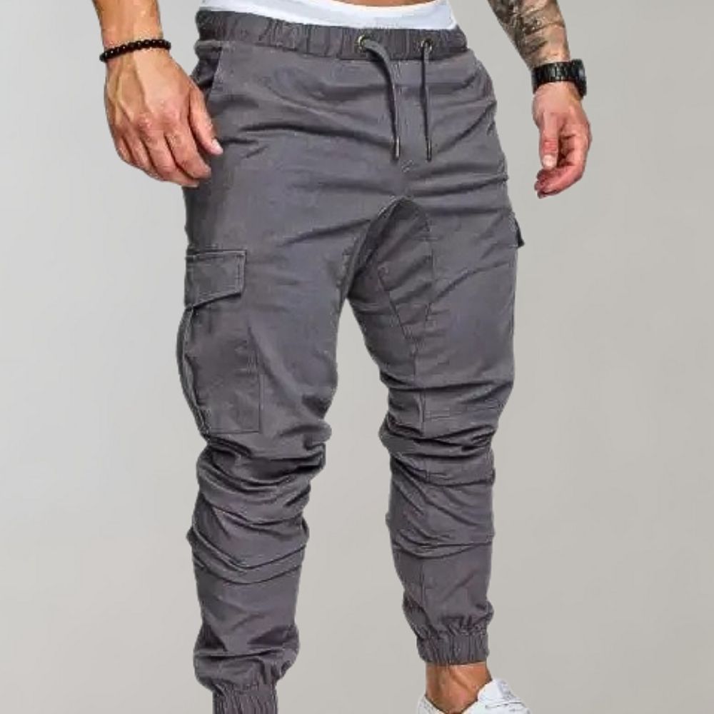 Comfortable Men's Cargo Pants - Elias-Gray-M-Nora Luxe