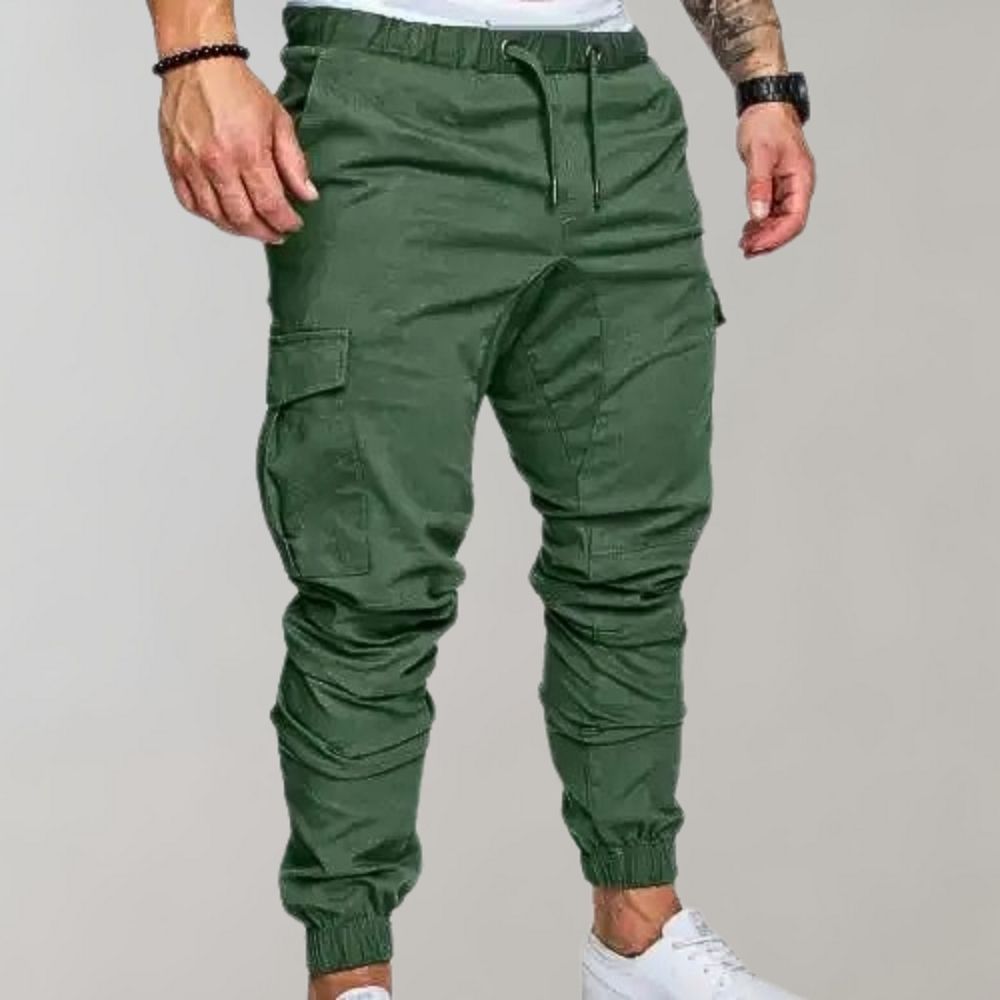 Comfortable Men's Cargo Pants - Elias-Green-M-Nora Luxe