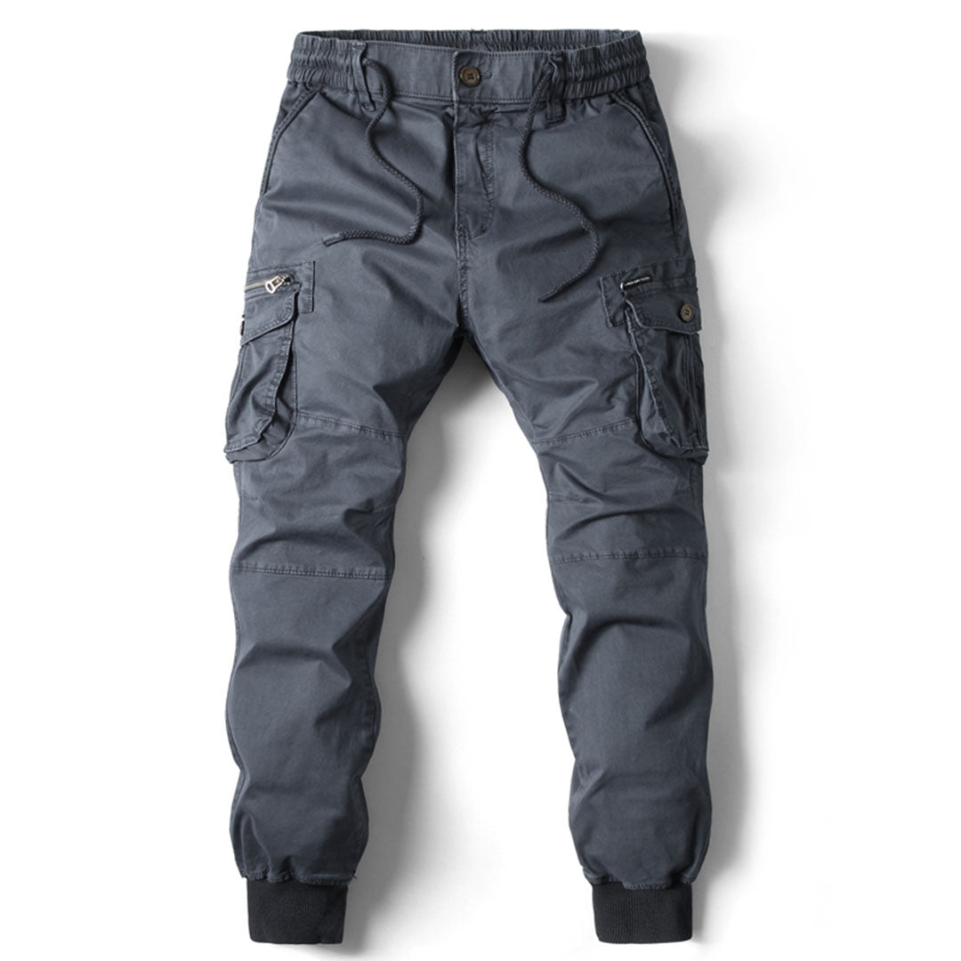 Comfortable Men's Cargo Trousers - Hunter-Blue-29-Nora Luxe