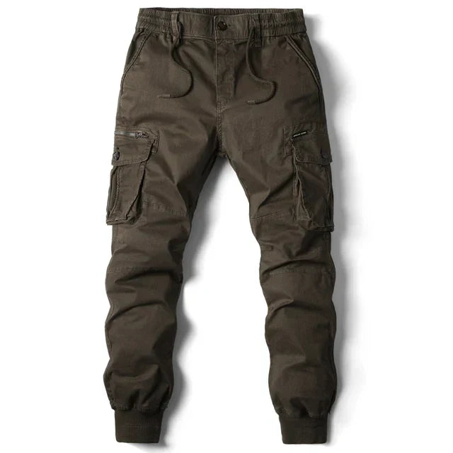 Comfortable Men's Cargo Trousers - Noah-Coffee-29-Nora Luxe