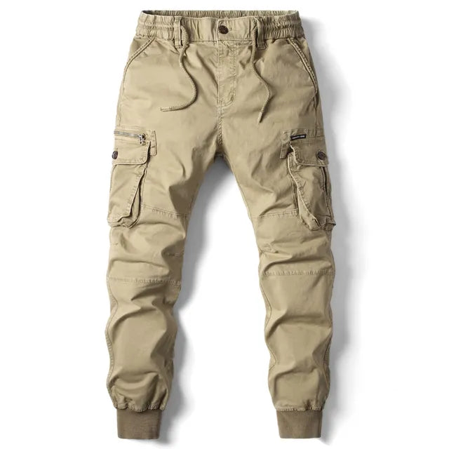 Comfortable Men's Cargo Trousers - Noah-Khaki-29-Nora Luxe