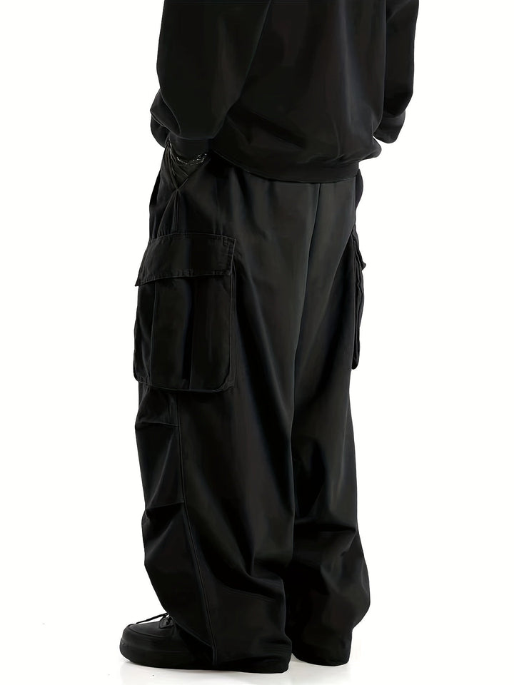Comfortable Men's Cargo Trousers with Multiple Pockets - Daan-Black-S-Nora Luxe