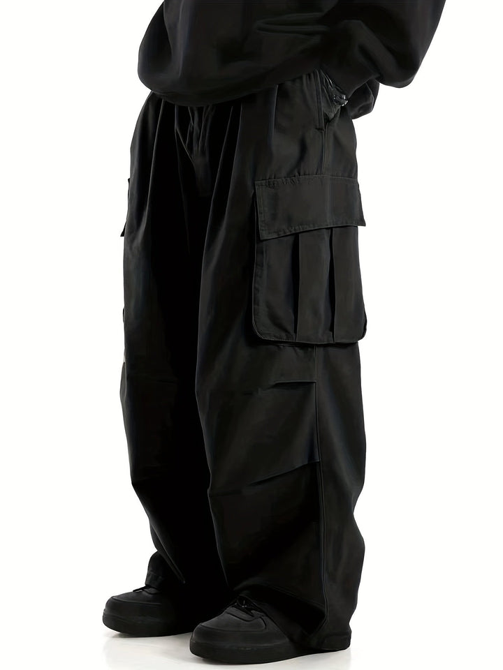 Comfortable Men's Cargo Trousers with Multiple Pockets - Daan-Black-S-Nora Luxe