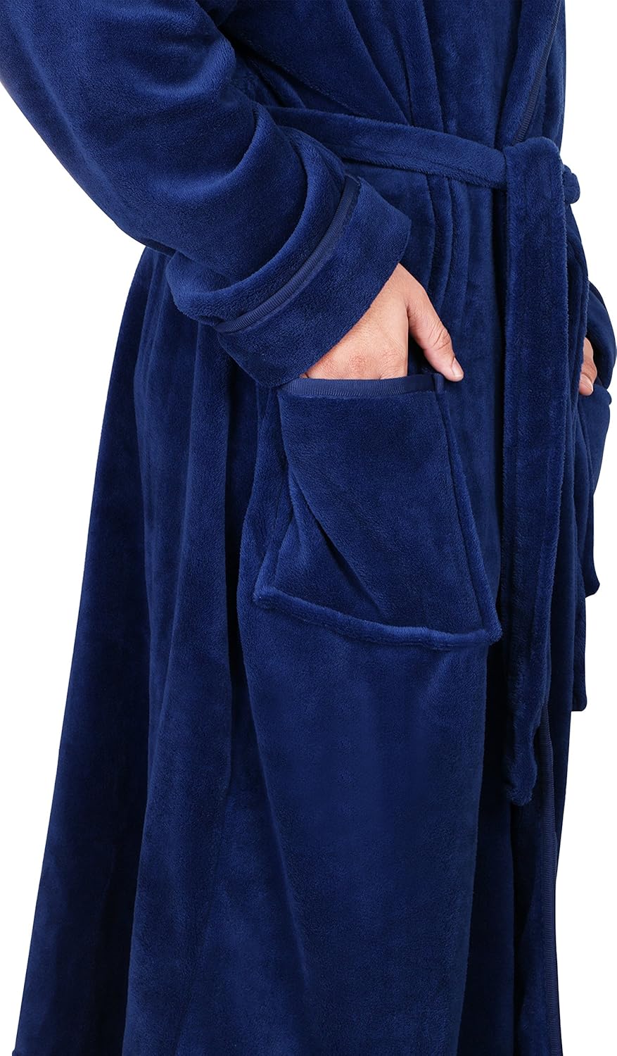 Comfortable Men's Fleece Bathrobe - Harry-Black-S/M-Nora Luxe