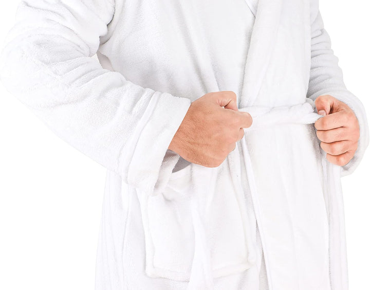 Comfortable Men's Fleece Bathrobe - Harry-Black-S/M-Nora Luxe