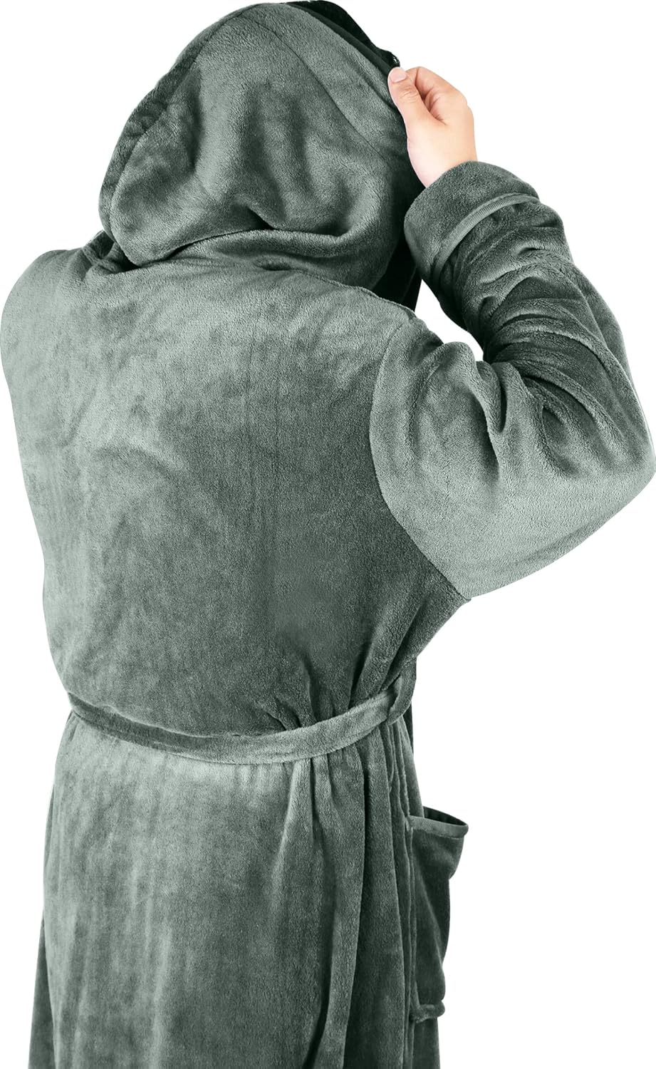 Comfortable Men's Fleece Bathrobe - Harry-Black-S/M-Nora Luxe