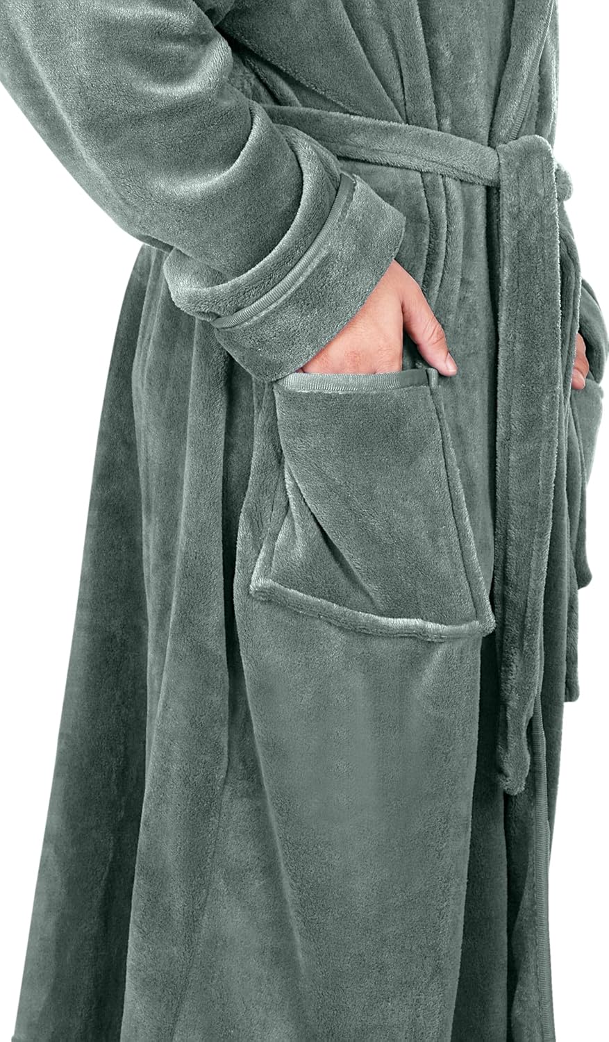 Comfortable Men's Fleece Bathrobe - Harry-Black-S/M-Nora Luxe
