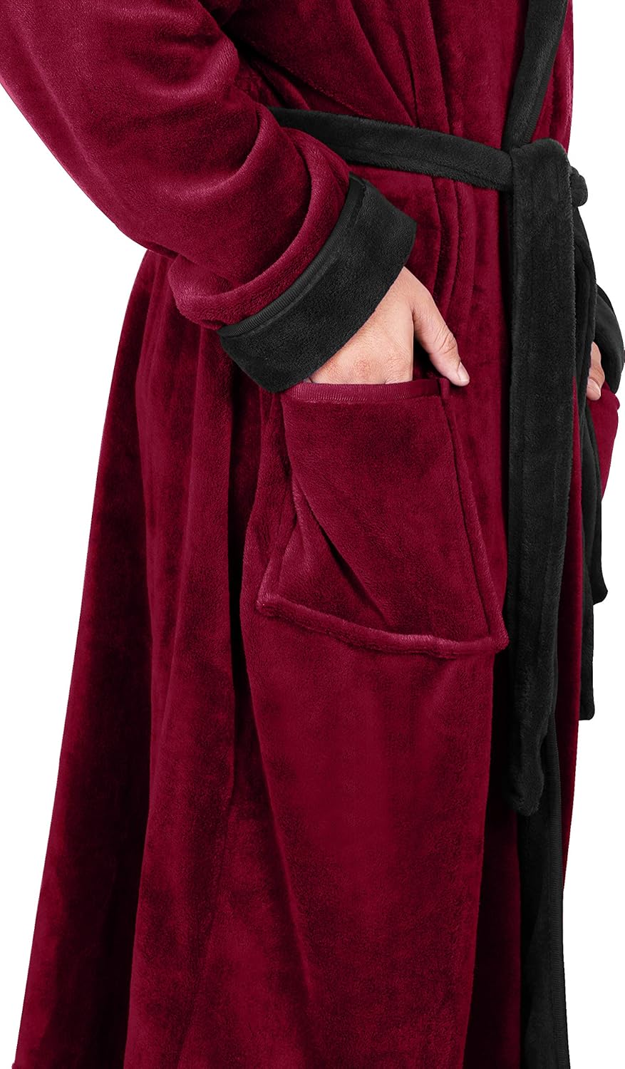 Comfortable Men's Fleece Bathrobe - Harry-Black-S/M-Nora Luxe