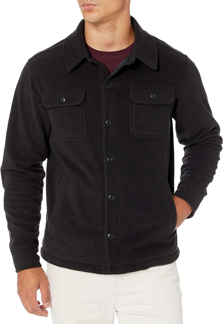 Comfortable Men's Fleece Shirt - Max-Black-S-Nora Luxe