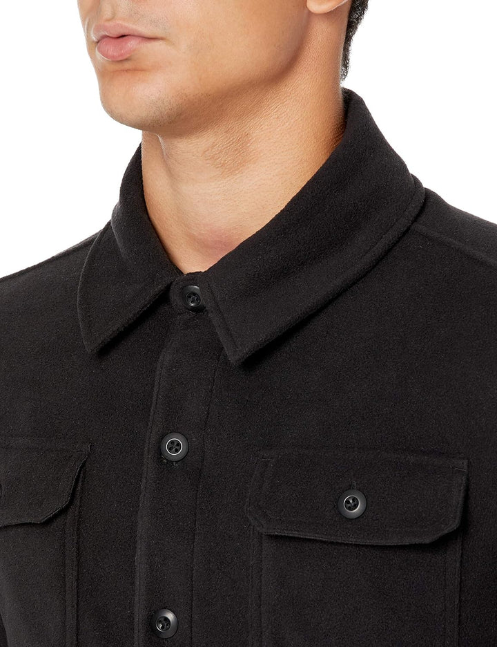 Comfortable Men's Fleece Shirt - Max-Black-S-Nora Luxe