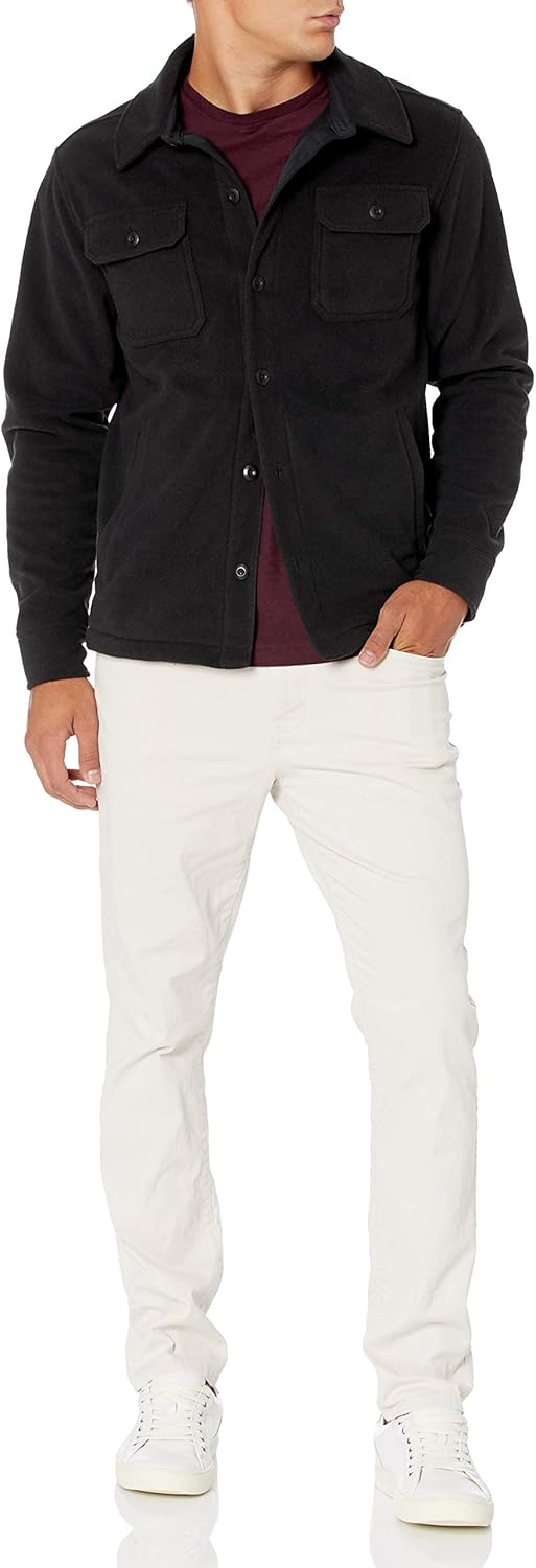 Comfortable Men's Fleece Shirt - Max-Black-S-Nora Luxe