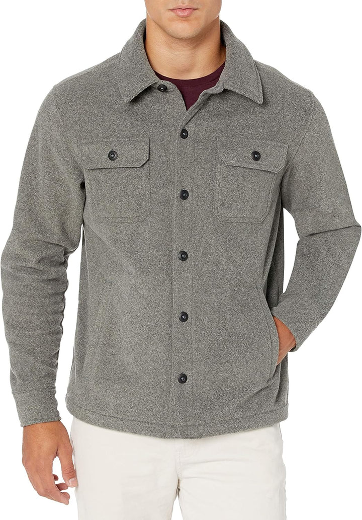 Comfortable Men's Fleece Shirt - Max-Gray-S-Nora Luxe