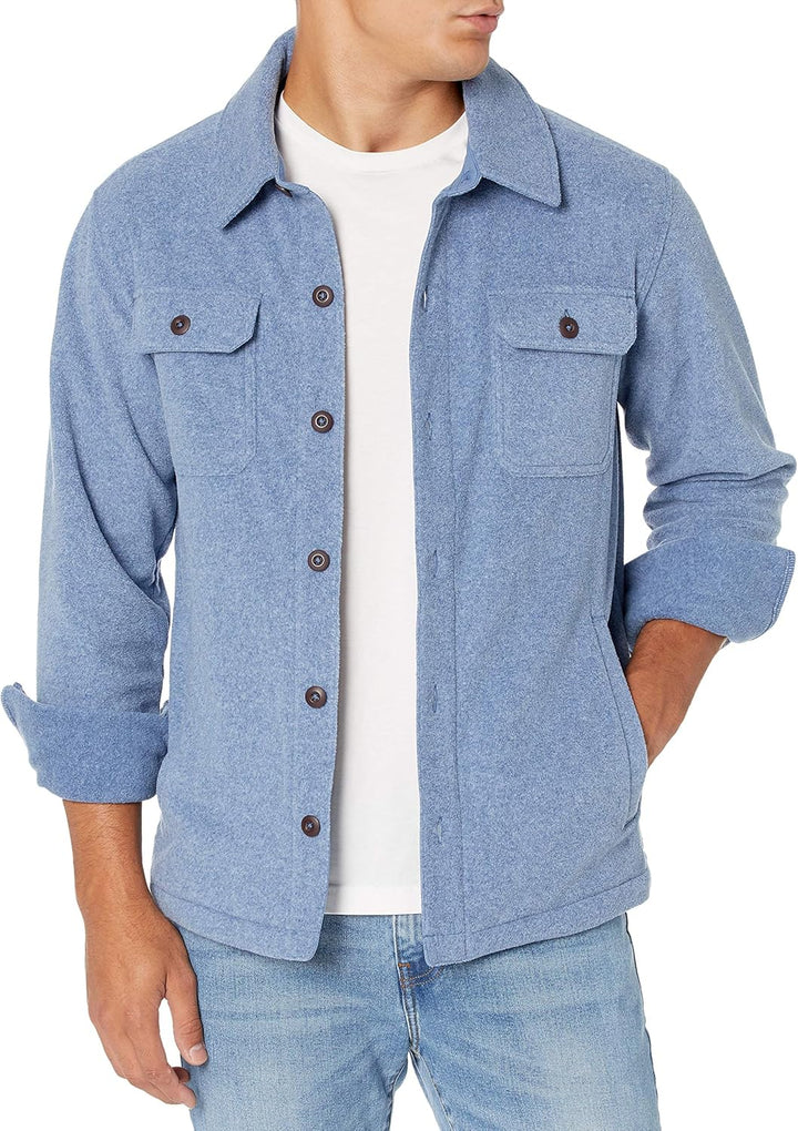 Comfortable Men's Fleece Shirt - Max-Light Blue-S-Nora Luxe