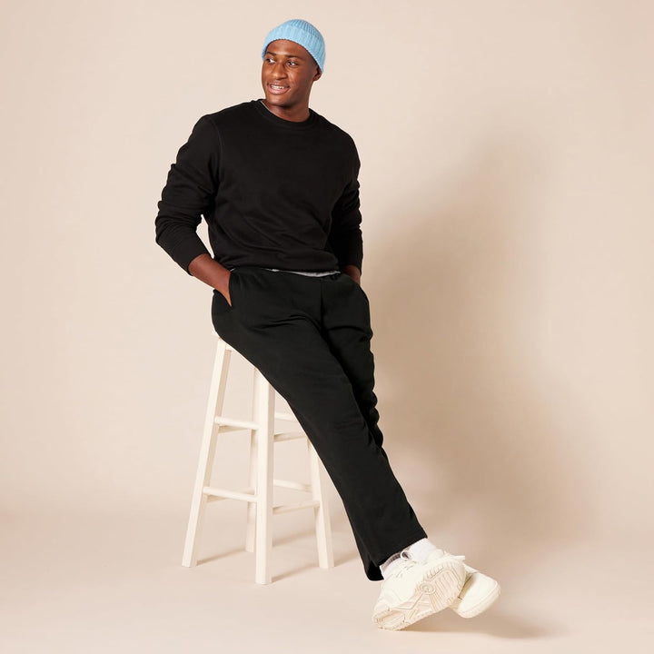 Comfortable Men's Fleece Sweatpants - Luca-Black-S-Nora Luxe