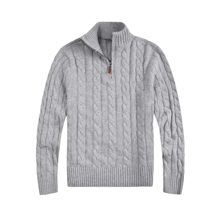 Comfortable Men's Half Zip Sweater - Vincent-Gray-S-Nora Luxe