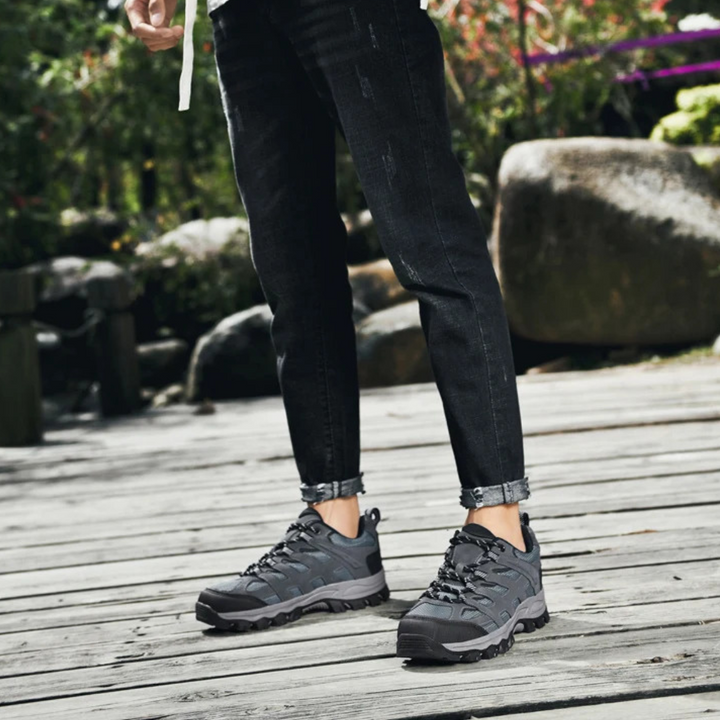 Comfortable Men's Hiking Shoes - TerraTrek-6-Black-Nora Luxe