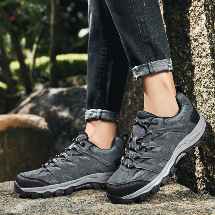 Comfortable Men's Hiking Shoes - TerraTrek-6-Black-Nora Luxe