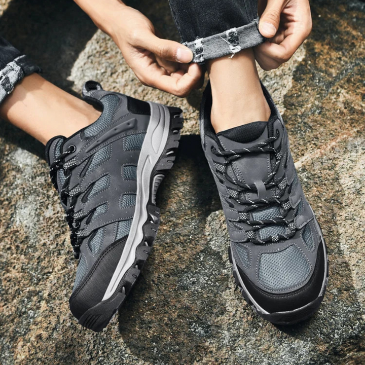 Comfortable Men's Hiking Shoes - TerraTrek-6-Black-Nora Luxe