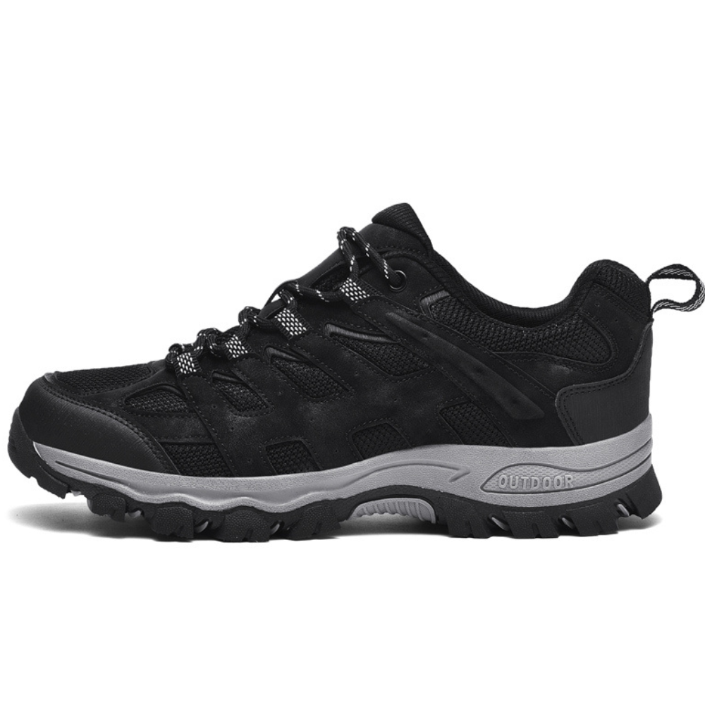 Comfortable Men's Hiking Shoes - TerraTrek-6-Black-Nora Luxe
