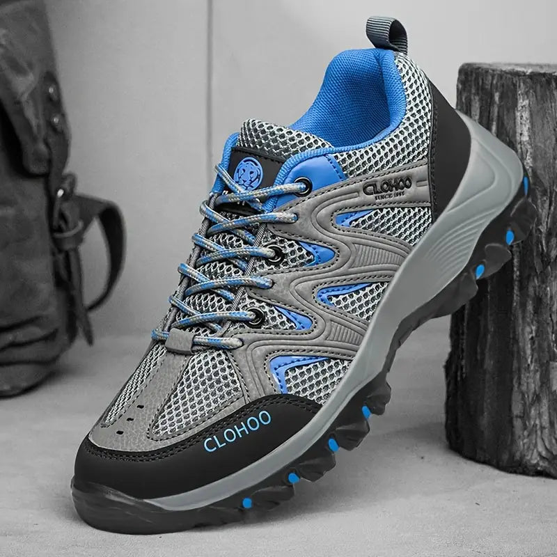 Comfortable Men's Hiking Shoes - TrailMaster-Gray-7.0-Nora Luxe