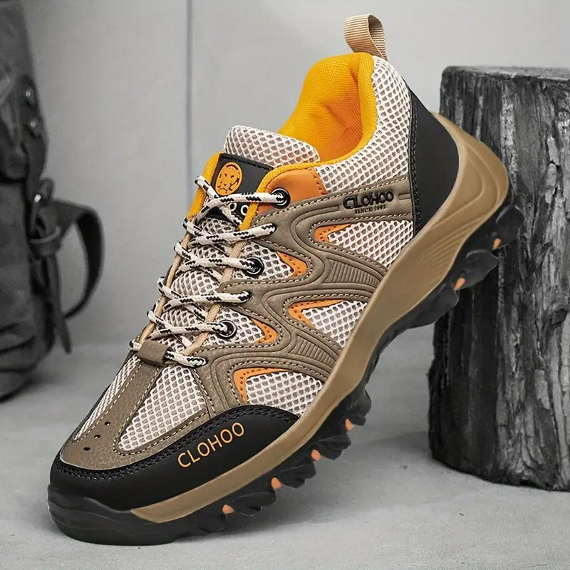 Comfortable Men's Hiking Shoes - TrailMaster-Light Brown-7.0-Nora Luxe