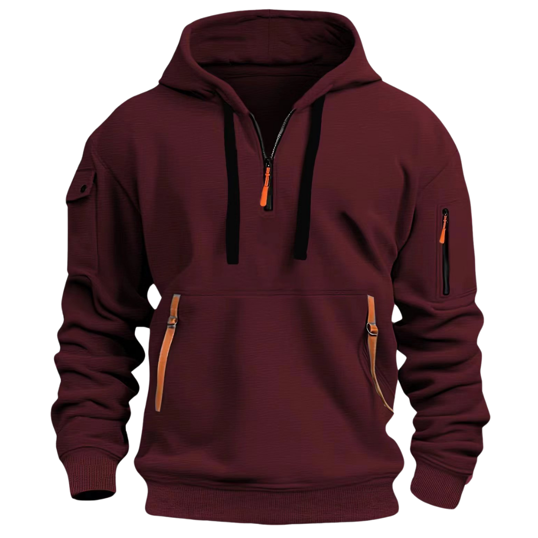 Comfortable Men's Hoodie - Levi-Red-S-Nora Luxe
